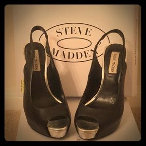 GUC Steve Madden Hayden Blk Leather Heels